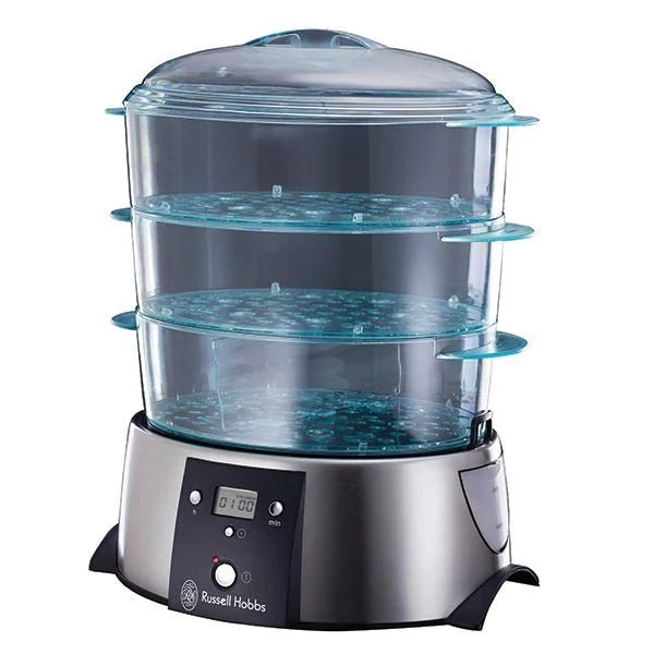 Russell Hobbs 3-Tier Satin Quartz Food Steamer (3L) - 10969 - Brand New Damaged Box