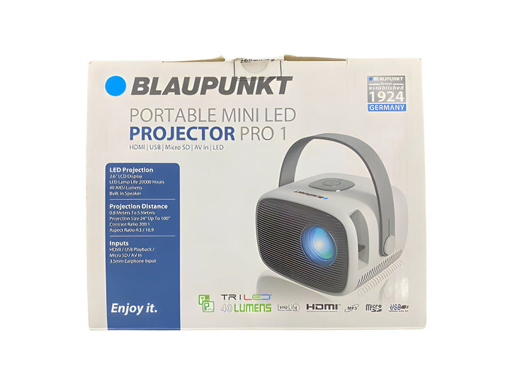 Blaupunkt Portable Mini Led Projector - Pro 1 - Grade A Certified Pre-Owned